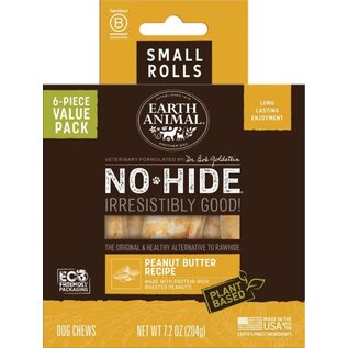 EARTH ANIMAL Earth Animal No-Hide Small Rolls Peanut Butter Recipe Chew Dog Treats, 6 Pack