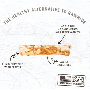 EARTH ANIMAL Earth Animal Dog No-Hide Medium Rolls Natural Rawhide Alternative Peanut Butter  Chew, 3 pack