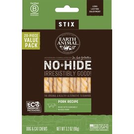 EARTH ANIMAL EARTH ANIMAL NO-HIDE STIX PORK VALUE 20 PACK DOG/CAT TREAT STIX