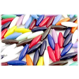 TARA LIMITED Plastic Opaque Spaghetti Beads 20mm Asst. Colors 3 oz bag (approx. 80pcs per oz.)