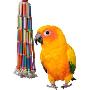 SUPER BIRD CREATIONS Super Bird Creations SB-708 Wind Chimes w/ Colorful Straws & Bell - 13" x 2"