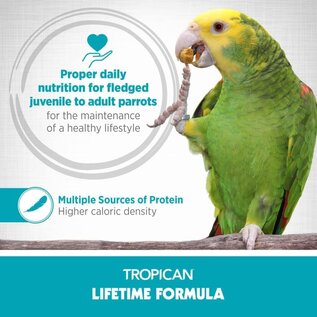 HAGEN Tropican Parrot Food with Peanuts & Sunflower Seeds, Parrot Granules, Lifetime Formula, 1.8 lb Bag