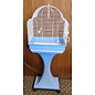 Beige "Aurora" bird cage with support on wheels - 51x35x129cm