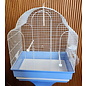 Beige "Aurora" bird cage with support on wheels - 51x35x129cm