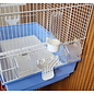Beige "Aurora" bird cage with support on wheels - 51x35x129cm