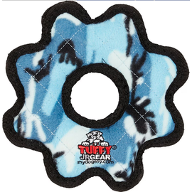 TUFFY JR GEAR RING DURABLE SQUEAKY SOFT DOG TOY BLUE CAMO