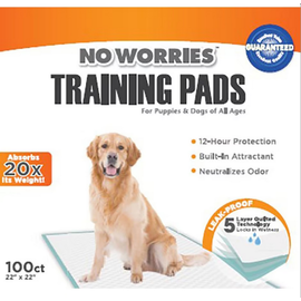 FOUR PAWS NO WORRIES TRAINING PAD 22"x22" 100 pack