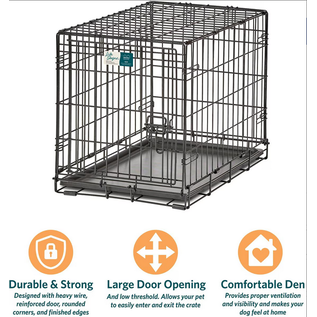MIDWEST HOMES MidWest Homes for Pets Contour Single Door Dog Crate 18"W x 24"L x 19"