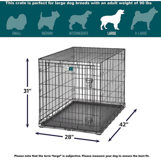 MIDWEST HOMES MidWest Homes for Pets Contour Single Door Dog Crate 28" X 42" X 30" H