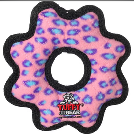 VIP TUFFY'S TUFFY JR GEAR RING DURABLE SQUEAKY SOFT DOG TOY PINK