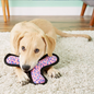 Tuffy's Ultimate Bowmerang Squeaky Plush Dog Toy, Pink Leopard