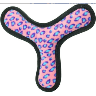 Tuffy's Ultimate Bowmerang Squeaky Plush Dog Toy, Pink Leopard