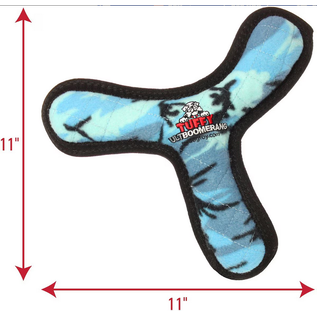 Tuffy's Ultimate Bowmerang Squeaky Plush Dog Toy, Camo Blue