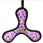 Tuffy's Junior Bowmerang Squeaky Plush Dog Toy, Pink Leopard