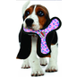 Tuffy's Junior Bowmerang Squeaky Plush Dog Toy, Pink Leopard