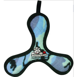 Tuffy's Junior Bowmerang Squeaky Plush Dog Toy, Camo Blue