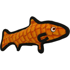 VIP TUFFY'S Tuffy's Ocean Creatures Trout Squeaky Plush Dog Toy, Orange