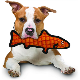 VIP TUFFY'S TUFFY OCEAN TROUT DURABLE SQUEAKY SOFT TOY RED