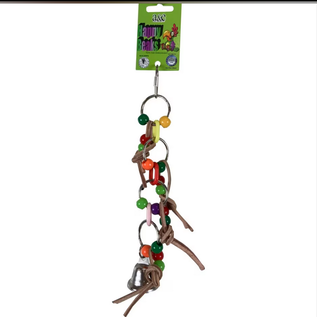 A&E CAGE COMPANY A & E Happy Beaks Plastic Chain with Leather and Ball Bird Toy