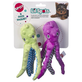 ETHICAL PRODUCTS Spot Lil Spots Octopus Dog Toy Assorted, 8 in, 2 pack