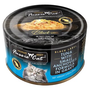 FUSSIE CAT FUSSIE CAT PREMIUM TUNA WITH SMALL ANCHOVIES IN GRAVY 2.82OZ 24 PACK CASE