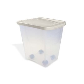 Van Ness Plastics Pet Food Container/Dispenser White|Clear 25 lb