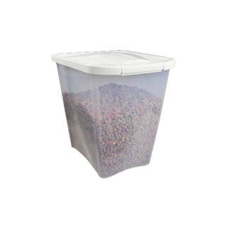 Van Ness Plastics Pet Food Container/Dispenser White|Clear 25 lb