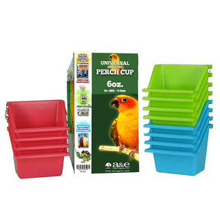 A&E CAGE COMPANY A & E Cages Universal Food and Water Cups 6 oz Assorted Colors