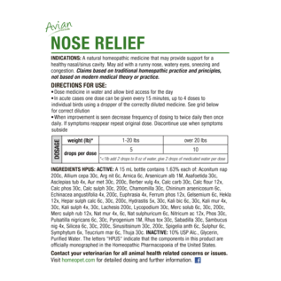 HomeoPet Avian Nose Relief Supplement 0.5 fl oz