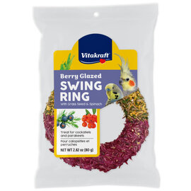 SUNSEED VITAKRAFT Berry Glazed Swing Ring Treat for Cockatiels & Parakeets, 2.82oz