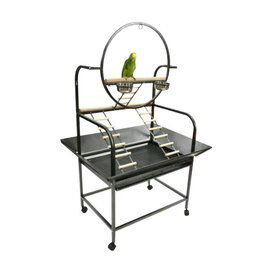 A&E CAGE COMPANY A&E Cage Co J6 Black Multi-Level Playstand With Ladders