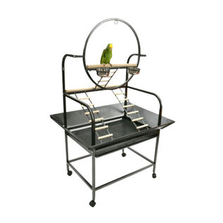 A&E CAGE COMPANY A&E Cage Co J6 Black Multi-Level Playstand With Ladders