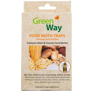 JUNGLE JUNCTION GREENWAY 00402 Pantry Food Moth Traps Non-Toxic, Child & Pet Safe, 1 Pack (Includes 2 Traps and 2 Lures)