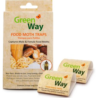JUNGLE JUNCTION GREENWAY 00402 Pantry Food Moth Traps Non-Toxic, Child & Pet Safe, 1 Pack (Includes 2 Traps and 2 Lures)