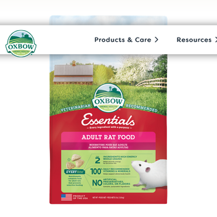 OXBOW OXBOW ESSENTIALS  ADULT RAT FOOD 3LB