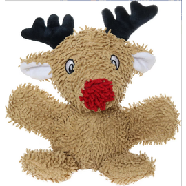 VIP PRODUCTS Mighty® Microfiber Ball - Medium Reindeer Squeaky Plush Dog Toy, Brown