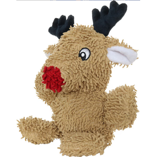 VIP PRODUCTS Mighty® Microfiber Ball - Medium Reindeer Squeaky Plush Dog Toy, Brown