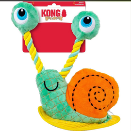 KONG KONG Bendeez Snail – Durable Plush with Rope, Flexible Twistable Design, Large Size
