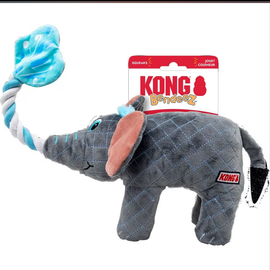 KONG KONG Bendeez Elephant– Durable Plush with Rope, Flexible Twistable Design, Large Size