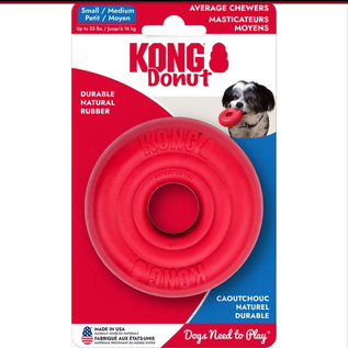 KONG KONG Donut Toy  Durable Natural Rubber Chew & Fetch Fun Small/Medium