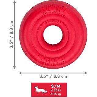 KONG KONG Donut Toy  Durable Natural Rubber Chew & Fetch Fun Small/Medium