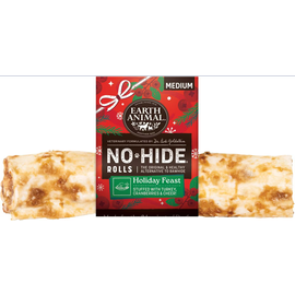 EARTH ANIMAL Earth Animal No-Hide Seasonal Holiday Feast Turkey Recipe Rolls 7" Medium