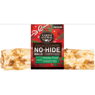 EARTH ANIMAL Earth Animal No-Hide Seasonal Holiday Feast Turkey Recipe Rolls 7" Medium