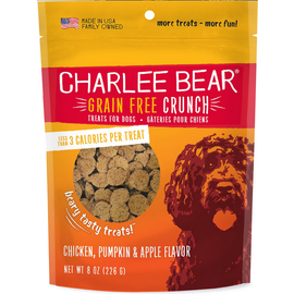 CHARLEE BEAR CHARLEE BEAR GRAIN FREE CRUNCH - CHICKEN, PUMPKIN & APPLE 8OZ