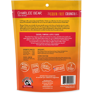 CHARLEE BEAR CHARLEE BEAR GRAIN FREE CRUNCH - CHICKEN, PUMPKIN & APPLE 8OZ