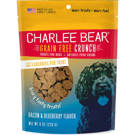 CHARLEE BEAR CHARLEE BEAR GRAIN FREE CRUNCH - BACON & BLUEBERRY 8OZ