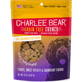 CHARLEE BEAR CHARLEE BEAR GRAIN FREE CRUNCH - TURKEY, SWEET POTATO & CRANBERRY 8OZ