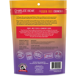 CHARLEE BEAR CHARLEE BEAR GRAIN FREE CRUNCH - TURKEY, SWEET POTATO & CRANBERRY 8OZ