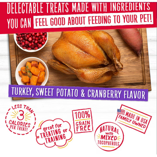 CHARLEE BEAR CHARLEE BEAR GRAIN FREE CRUNCH - TURKEY, SWEET POTATO & CRANBERRY 8OZ