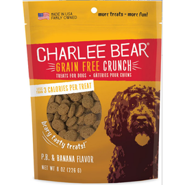 CHARLEE BEAR CHARLEE BEAR GRAIN FREE CRUNCH - PEANUT BUTTER & BANANA 8OZ